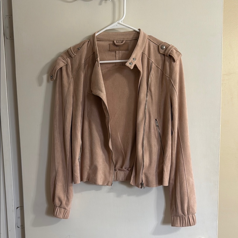 Blank NYC Tan Bomber Jacket Casual Chic